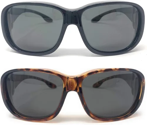Vista 12 de Gafas de sol polarizadas grandes para hombres y mujeres 2 negro