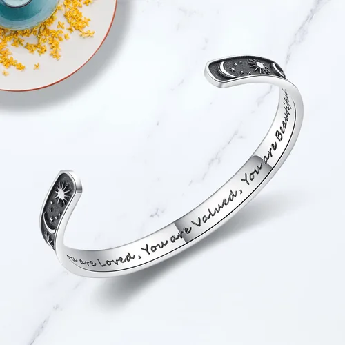 Vista 2 de TONY & SANDY - Brazaletes motivacionales para mujeres, adolescentes o niñas, regalos de cumpleaños personalizados para mamá, hija, hermana o amigas