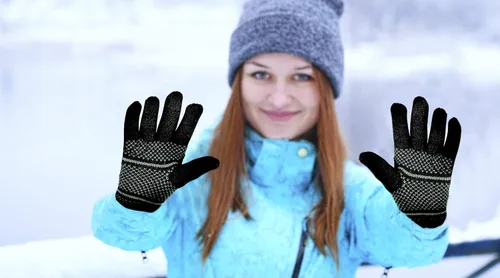 Vista 3 de LUTHER PIKE SEATTLE Guantes de invierno de punto para mujer, cálidos y acogedores, cómodos aislamiento térmico
