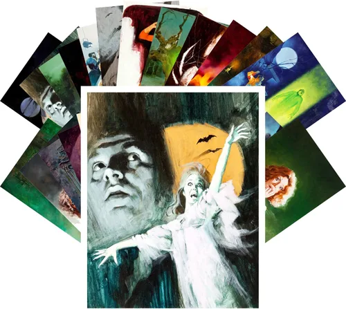 Vista 28 de PIXILUV Postales vintage 24 piezas SciFi Vintage Comic Book Art Magazine Covers