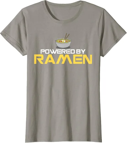 Vista 51 de Camiseta de fideos de anime japoneses Powered By Ramen, Negro, S