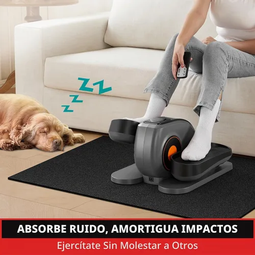Vista 4 de Tapete para caminadora, 7'x3'/6'x3'/6'x2.5'/5.6'x2'/4'x2', 6mm de grosor, alfombrilla de equipo de ejercicio para gimnasio para piso de madera negro