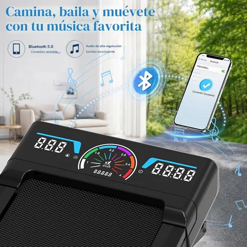 Vista 4 de Caminadora 12% de inclinación automática, caminadora debajo del escritorio Azul