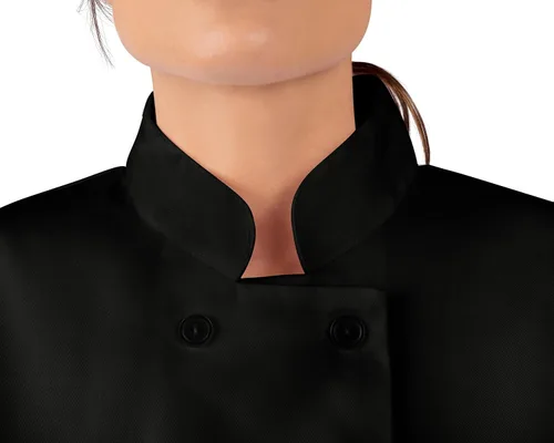 Vista 7 de KNG - Abrigo de chef para mujer, color negro