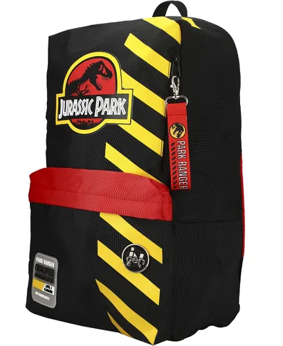 Vista 3 de Mochila negra con logotipo de seguridad Jurassic Park Negro osfa