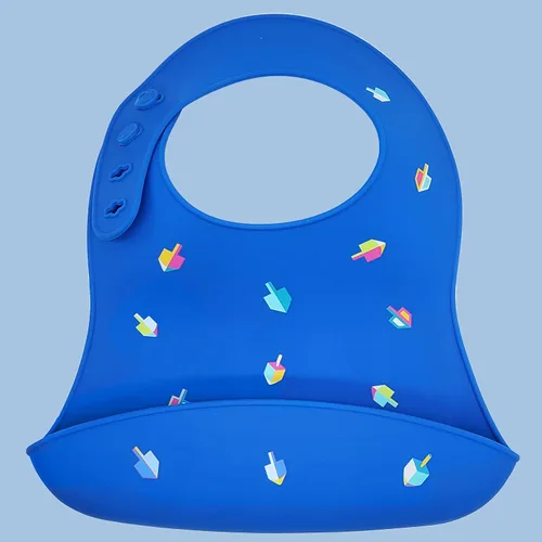Vista 6 de The Dreidel Company Babero para bebé Hanukkah