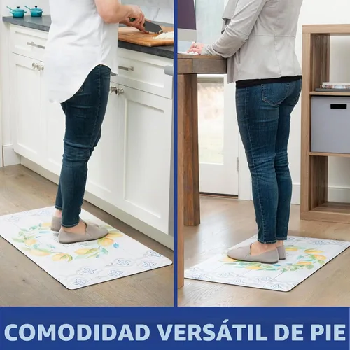 Vista 9 de Home Dynamix Cozy Living Tapete Corredor Corona de Limón Gather Together Anti-Fatiga para Cocina, Tapete Antideslizante para Piso, Tapete Acolchado