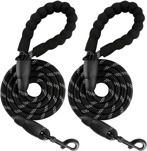 Vista 37 de BARKBAY - Correas para perros grandes, resistentes, de 4/5/6 pies, con cómoda asa acolchada y hilos altamente reflectantes para perros medianos