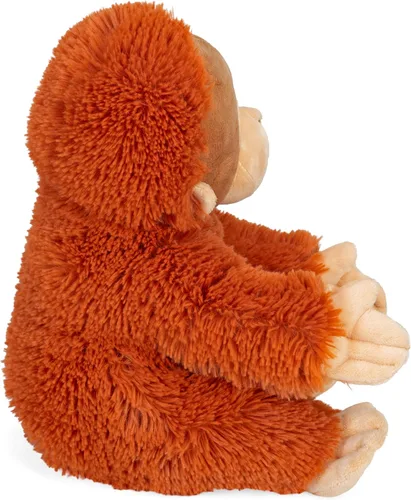 Vista 5 de Wild Republic Ecokins, Orangután, animal de peluche, 12 pulgadas, regalo para niños, juguete de peluche, hecho de botellas de agua recicladas