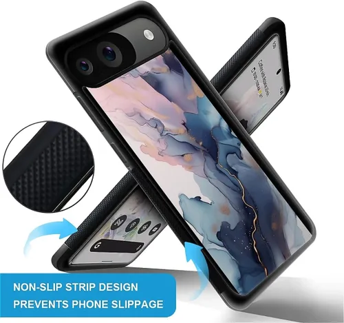 Vista 1207 de Compatible con Google Pixel 4A 5G Mobile Case Creative Acrylic Panel trasero Silicona Protección Grip especialmente diseñado para Google Pixel 4A 5G