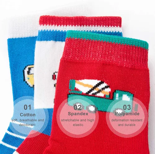 Vista 4 de Calcetines de vestir de algodón suave para niños y niños
