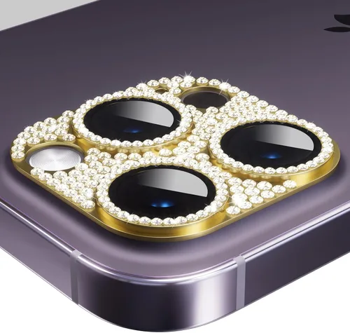 Vista 12 de AKABEILA Compatible con cámara iPhone 11 Pro Max/11 Pro, protector de lente con diamantes de imitación, protección de vidrio templado 9H, Negro