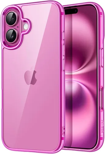 Vista 24 de JETech Funda para iPhone 16, antiamarilleo, color negro Shockproof Protection, Scratch Resistant Hard PC Back, Durable Transparent TPU Bumper