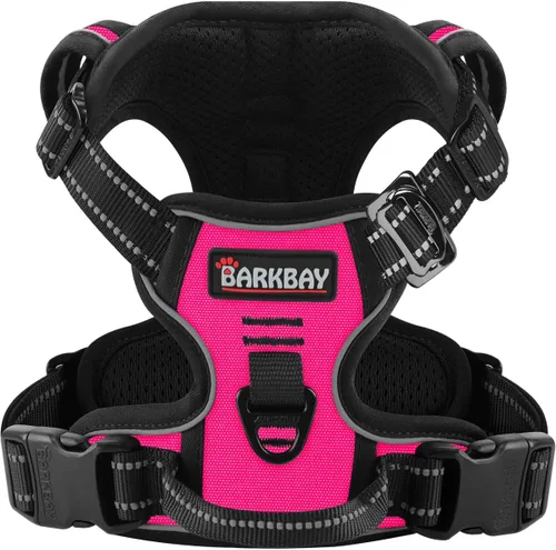 Vista 23 de BARKBAY Arnés para perro sin tirones para perros pequeños, ajustable, reflectante, cómodo, sin estrangulamiento, resistente, perfecto