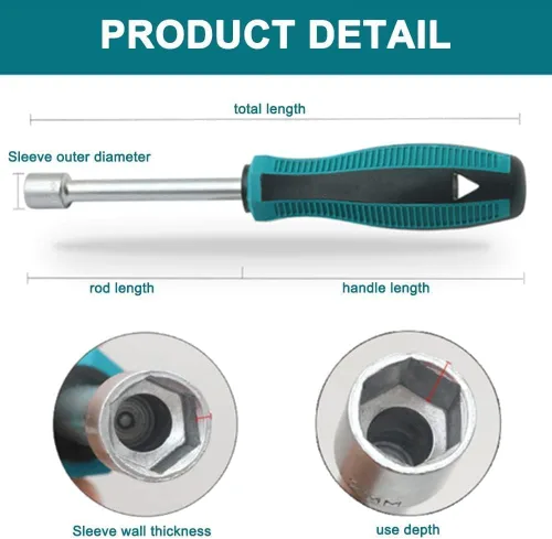Vista 3 de Utoolmart Destornilladores de tuerca hexagonal de 1/2 pulgada no magnéticos, punta de seis puntos, 2