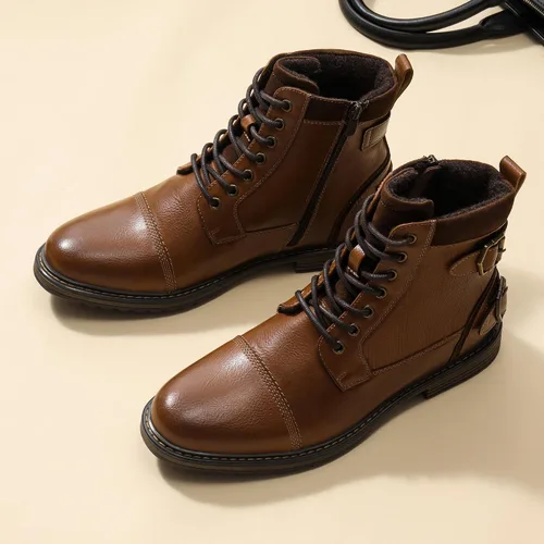 Vista 6 de Bruno Marc Botas de motocicleta para hombre, botas de vestir Oxford