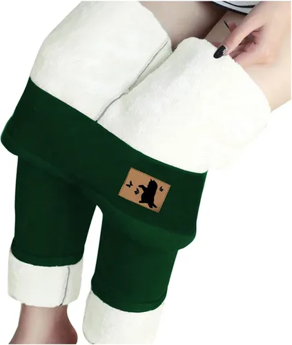 Vista 2 de SNKSDGM Leggings con forro polar para mujer, de cintura alta, térmicos, cálidos, básicos, de terciopelo grueso, no se transparentan