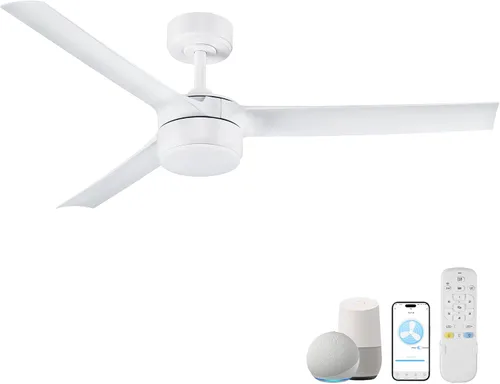 Vista 11 de cumilo Ventiladores de techo inteligentes de 52 pulgadas con luz y control remoto, luces LED regulables, motor de CC silencioso, control a través