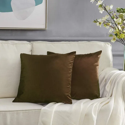Vista 58 de GIGIZAZA Juego de 2 fundas de almohada doradas de terciopelo de 20 x 20 pulgadas para sofá Almohadas para sofá, tela texturizada suave de 9.88