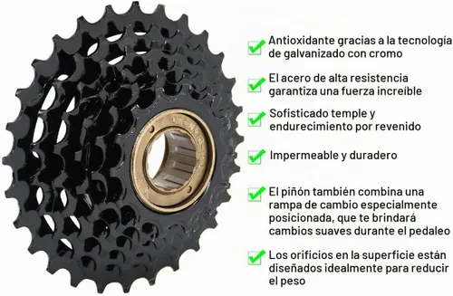 Vista 3 de Thinvik Rueda libre de velocidad de bicicleta 6/7/8 14-28T/14-34T/13-34T, rueda libre de bicicleta, rueda libre múltiple, piñón de bicicleta 6