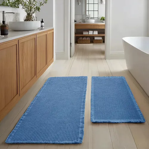 Vista 46 de JIUZHEN Tapete de Baño Mejorado con Diseño de Gofre Súper Absorbente Tapetes de Baño Antideslizantes Alfombras de Baño Lavables a Máquina de Secado