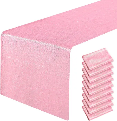 Vista 60 de Pufogu - Camino de mesa de lentejuelas brillantes de 12 x 72 pulgadas para fiestas de cumpleaños, decoración de bodas, despedidas de soltera