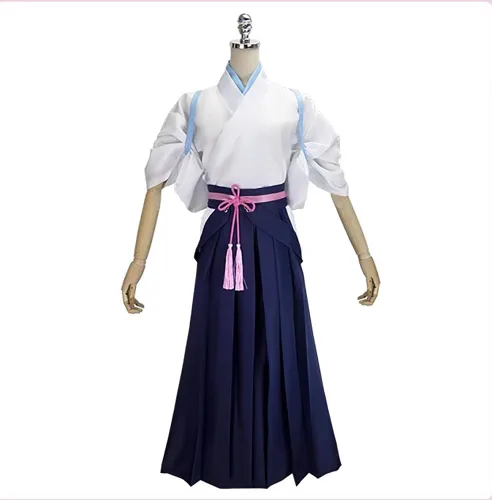 Vista 2 de Kamisato Ayaka Cosplay Kimono Genshin Impact - Vestido de disfraz