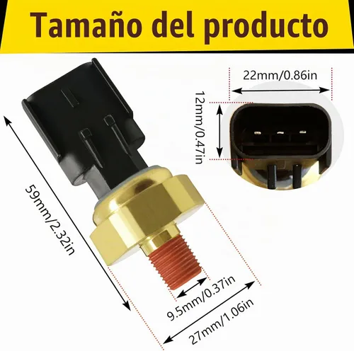 Vista 2 de 5149064AA Interruptor del sensor de presión de aceite del motor Reemplazar 56028807AA 56028807AB 5149062AA Compatible con Chrysler Dodger RAM y Jp