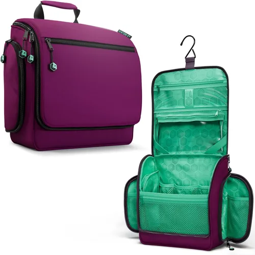 Vista 15 de VENTURE 4TH Neceser de viaje colgante para mujeres y hombres - Organizador grande de artículos de tocador con 18 compartimentos, bolsa extraíble