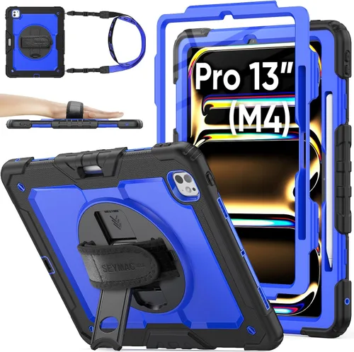 Vista 10 de SEYMAC stock Funda protectora para iPad Air de 11 pulgadas M3 2025/M2 2024 (Air 7ª/6ª generación), funda resistente con protector de pantalla