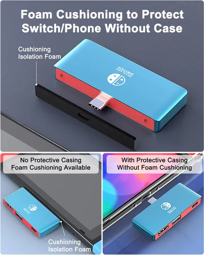 Vista 5 de Switch Dock para Nintendo Switch OLED, estación de acoplamiento para TV, adaptador USB C a HDMI para Steam Deckportátil, accesorios Nintendo Switch