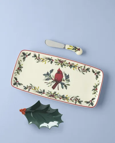 Vista 2 de Lenox 899170 Winter Greetings - Juego de bandeja y esparcidor de 3 piezas