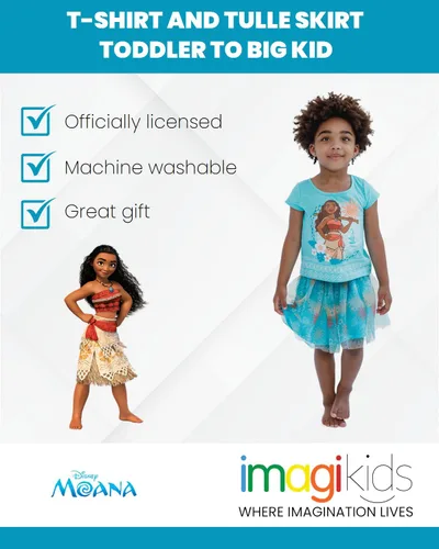 Vista 3 de Disney Moana - Camiseta y falda con estampado para niñas pequeñas y grandes