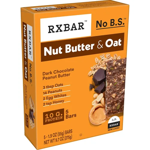 Vista 7 de RXBAR - Barras de mantequilla de nuez y avena con proteína, snacks de proteínas, mantequilla de maní y chocolate oscuro (6 cajas, 30 barras)