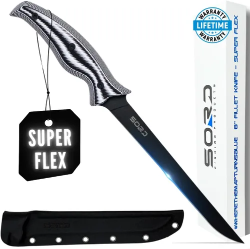 Vista 6 de SORD - Cuchillo de pesca – Cuchillo utilitario de 5 pulgadas para pesca y caza – Equipo de caza de hoja fija y equipo de pesca – Incluye funda Kydex