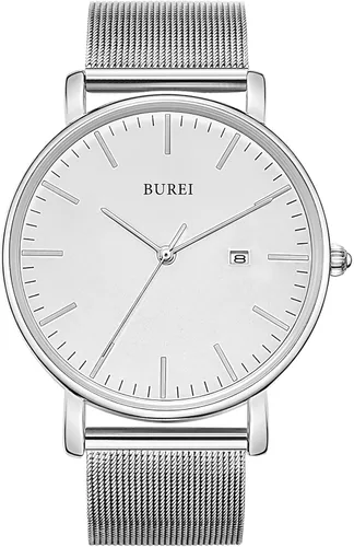 Vista 9 de BUREI Relojes de pulsera para hombre, relojes minimalistas de moda, analógicos de cuarzo, impermeables para hombres