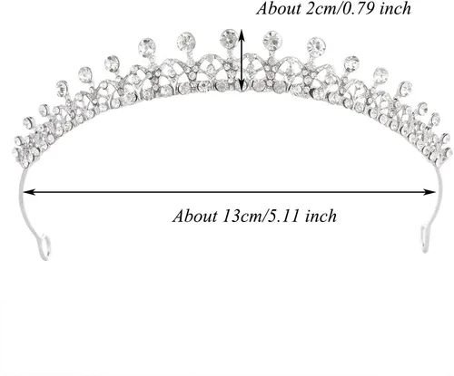 Vista 2 de Crystal Tiara Crown For Women Bridal Hair Ornaments for Birthday Pageant Wedding Prom Women Girls Hair Accessories