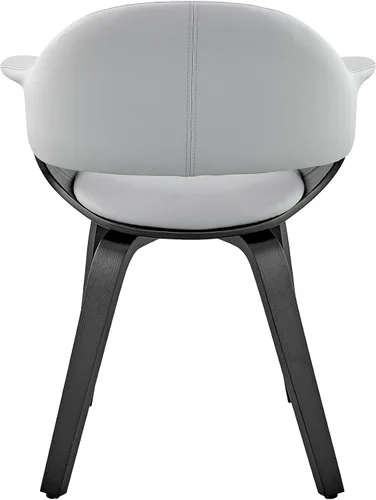 Vista 7 de Armen Living Adalyn - Silla de comedor de piel sintética y madera, gris/negro, 19 pulgadas de profundidad x 25 pulgadas de ancho x 30 pulgadas