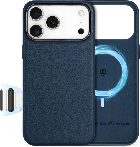 Vista 34 de SHIELDON Funda de piel auténtica para iPhone 17 de 6.3" 2025, color negro