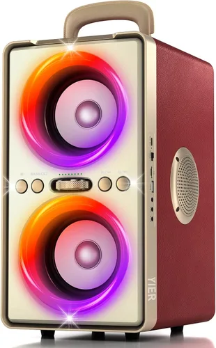 Vista 12 de YIER Altavoz Bluetooth, altavoz de fiesta de pico de 240 W con graves grandes, tiempo de reproducción de 20 horas, TWS, BT5.3, caja de auge