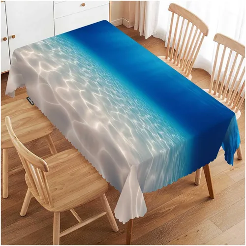 Vista 37 de Swono Mantel rectangular de Halloween de 52 x 70 pulgadas, diseño de araña negra de terror en telaraña, luna, resistente para mesas rectangulares