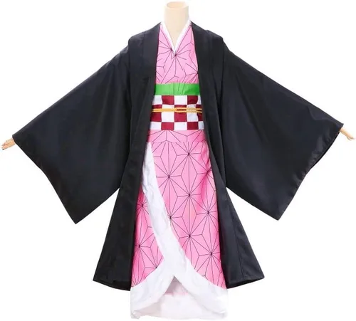 Vista 3 de Disfraz de Kamado de anime para mujer, conjunto completo de kimono