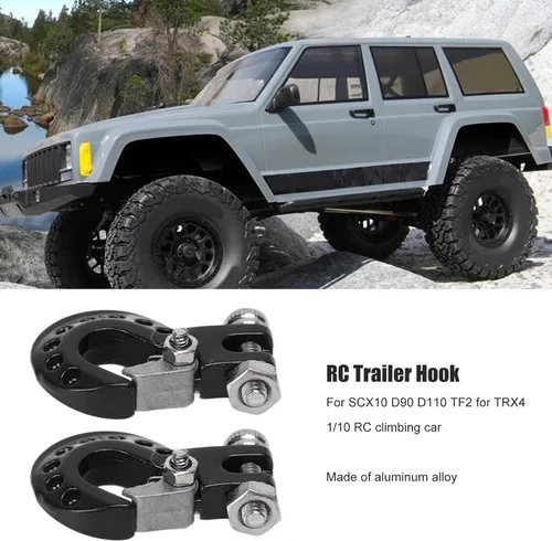 Vista 2 de 2 ganchos de remolque de cabrestante RC - Gancho de remolque de aleación de aluminio para escalada de automóvil para camión oruga escala 1/10 SCX10