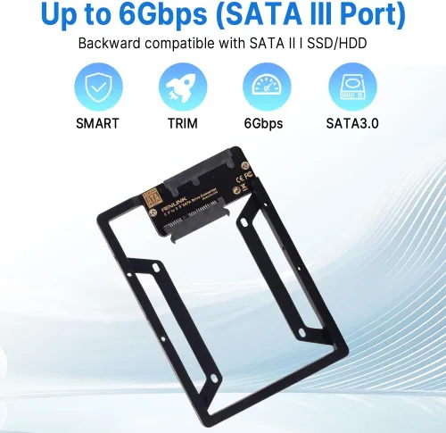 Vista 5 de Convertidor de unidad SATA de disco duro interno SSD de 6 GB de 2,5 pulgadas a 3,5 pulgadas