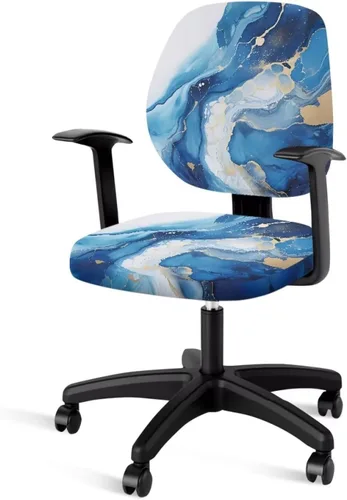 Vista 21 de Talayituse - Funda para silla de oficina o computadora con estampado de estrellas de playa, funda de asiento dividida elástica, extraíble y lavable