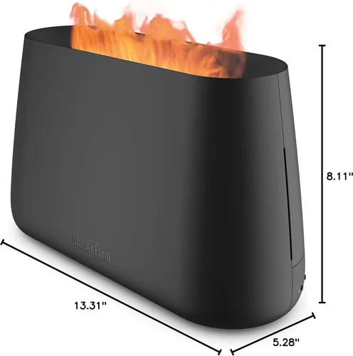 Vista 5 de Stadler Form Humidificador y difusor de aroma Ben, nebulizador ultrasónico para habitaciones de hasta 270 pies cuadrados, incl. efecto fuego Negro