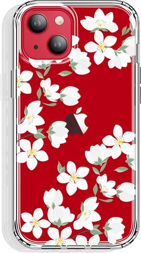 Vista 7 de GYZYA Funda transparente para iPhone 14 y iPhone 13 de 6.1 pulgadas con diseño de patrón, funda protectora delgada de TPU + parachoques a prueba