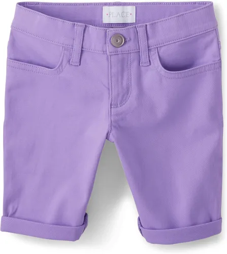 Vista 12 de The Children's Place - Pantalones cortos sólidos para niñas Aguamarina/rosa/amarillo/naranja Brights paquete de 4