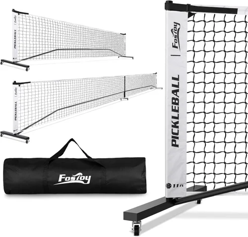Vista 11 de Fostoy Portable Pickleball Net Set with Wheels, 22 FT & Half Court 11 FT