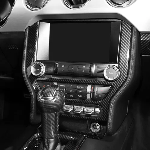 Vista 6 de Linakip Moldura de Panel de Consola Central Compatible con Ford Mustang GT 2015 2016 2017 2018 2019 2020 2021 2022 2023, Moldura de Panel de Aire